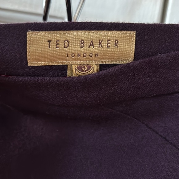 Ted Baker London Eggplant Purple Wool Stretch Pencil Skirt Size 3 Size US 8 - Picture 5 of 17
